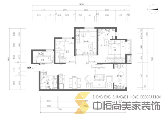 西安,西安家裝,西安家裝設計,西安小戶型設計公司,裝修案例西堪小區(qū)效果圖